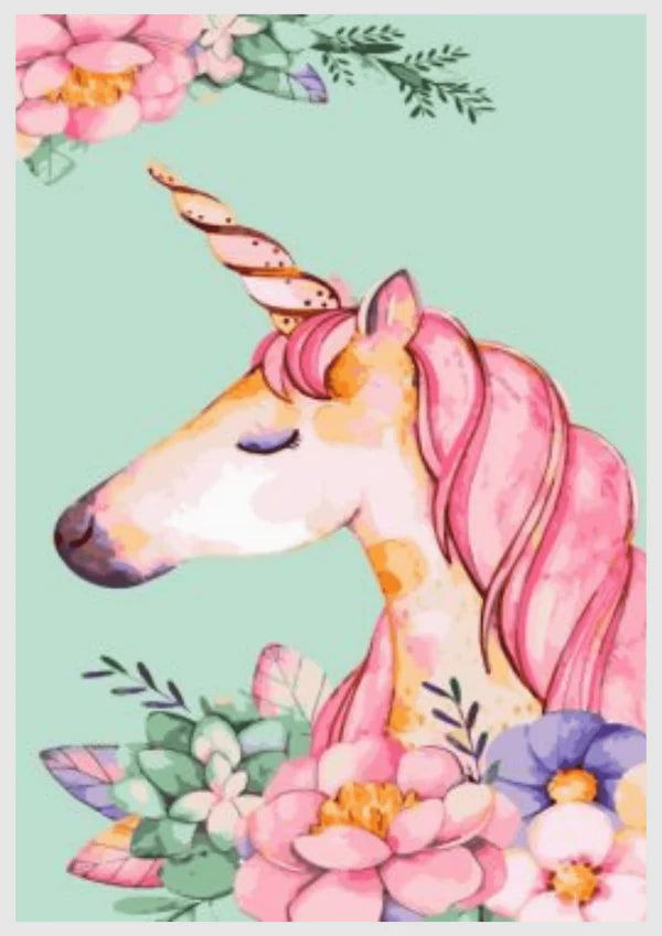 Dreamy Floral Unicorn - Animals  Diy Diamond Painting Kit