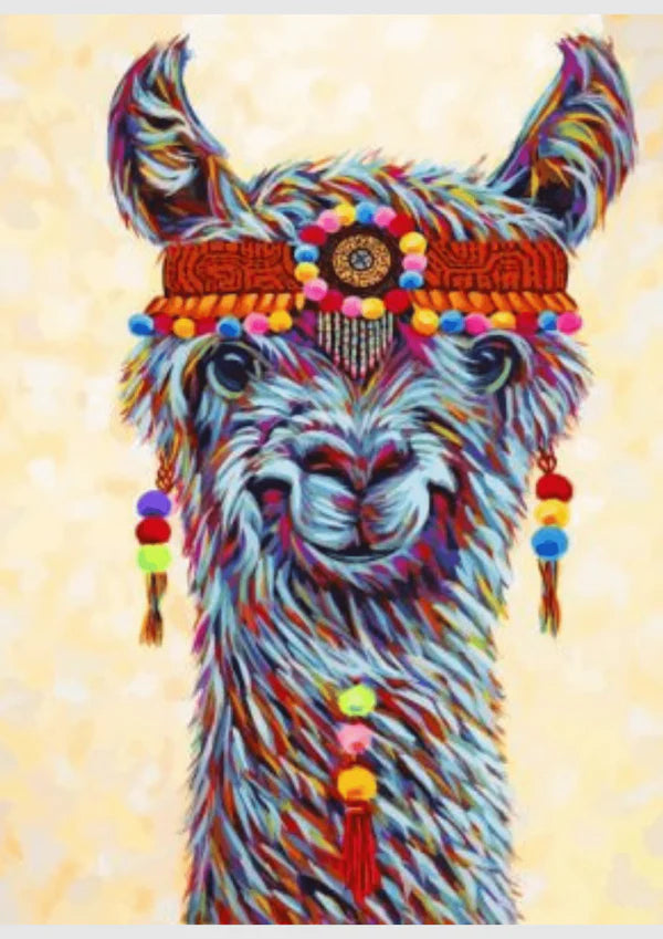Hippie Llama - Animals Diy Diamond Painting Kit